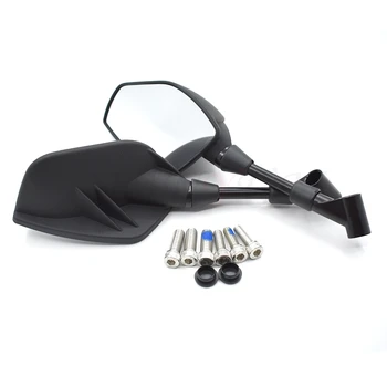 

Black universal 8mm 10mm motorcycle rearview mirror white glass For Kawasaki ZX-6 W800 SE NINJA 650R ZZR600 ZXR400 ER-5 Z750S