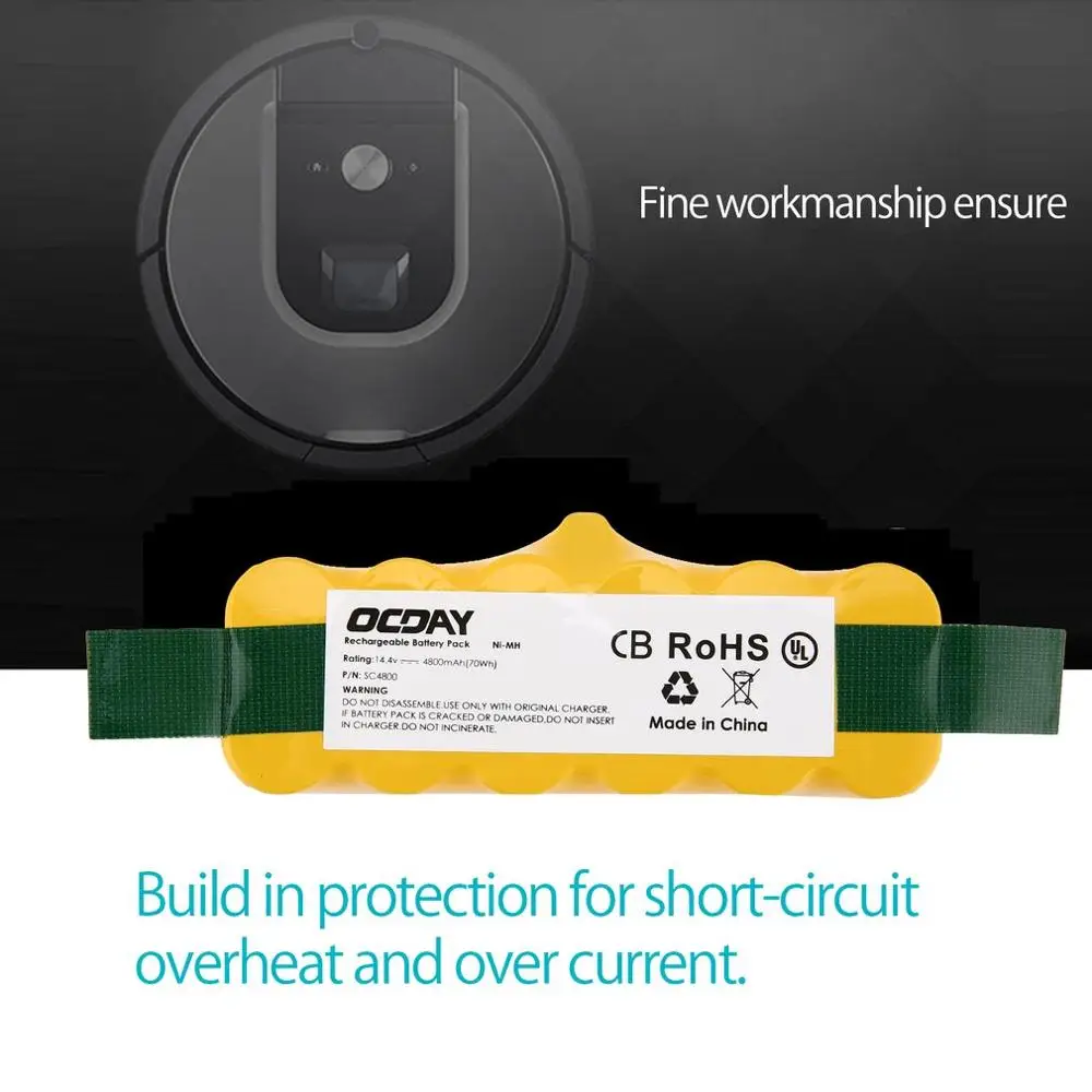 Tanie OCDAY 14.4V 4800mAh Ni MH odkurzacz akumulator wymiana baterii nadaje się do Irobot Roomba