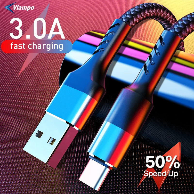 VLAMPO USB кабель быстрой зарядки типа C Быстрая зарядка 3A для Samsung S10 S9 S8 Xiaomi MI 8 A2 Redmi Note