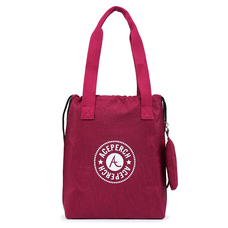 ACEPERCH женские студенческие хозяйственные сумки и сумочки нейлоновые водонепроницаемые Переносные сумки на одно плечо женские прочные хозяйственные сумки - Цвет: Wine red
