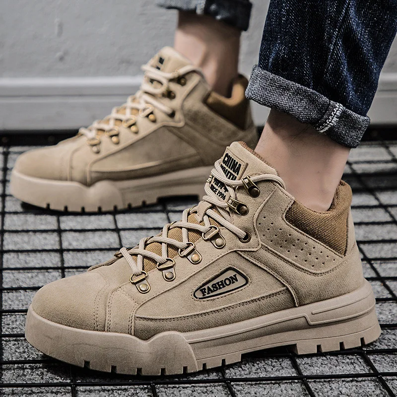 

Martin Boots Men Autumn & Winter Hight-top MEN'S SHOES British Style Mid-top Men's Boot Workwear Combat Combat Boots Retro MEN'S