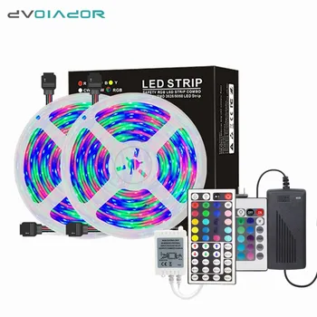 

LED Strip Light RGB 3528 SMD Flexible LED light Tape Ribbon 5M with IR Remote and Power Supply Color Changing LED Light Strip