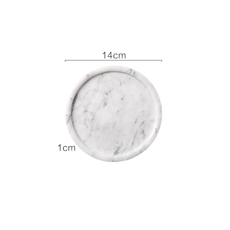 Natural Marble Decorative Trays Nordic Cake Dessert Plates Jewelry Cosmetic Display Storage Tray Round Desktop Decoration Plate 6