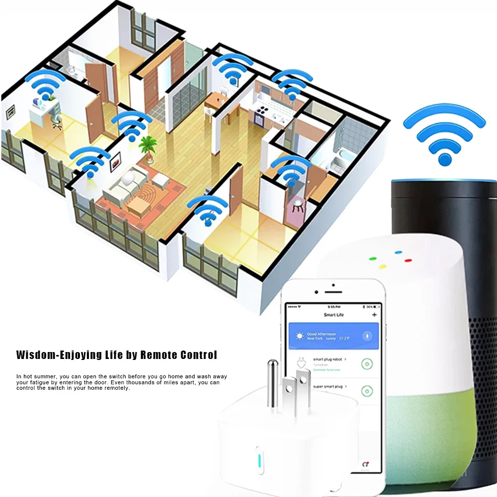 WiFi Smart Plug Switch Голосовое управление телефон переключатель болт-заглушка отверстий синхронизации двигателя домашняя работа дистанционное управление LHB99