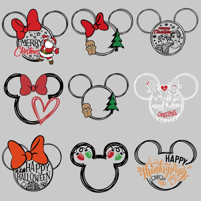 Disney Christmas Mickey Minnie Mouse Iron on Patches for Clothing