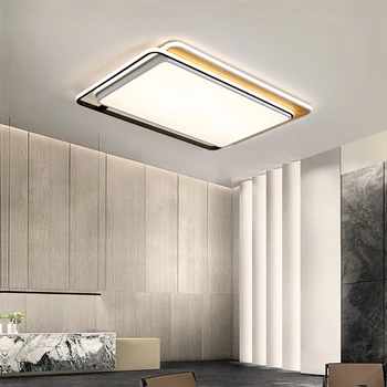

Modern LED Wooden Ceiling Light with Remote Black Rectangular Square Lamp Dimmable Wood Chandelier for Bedroom Living Room