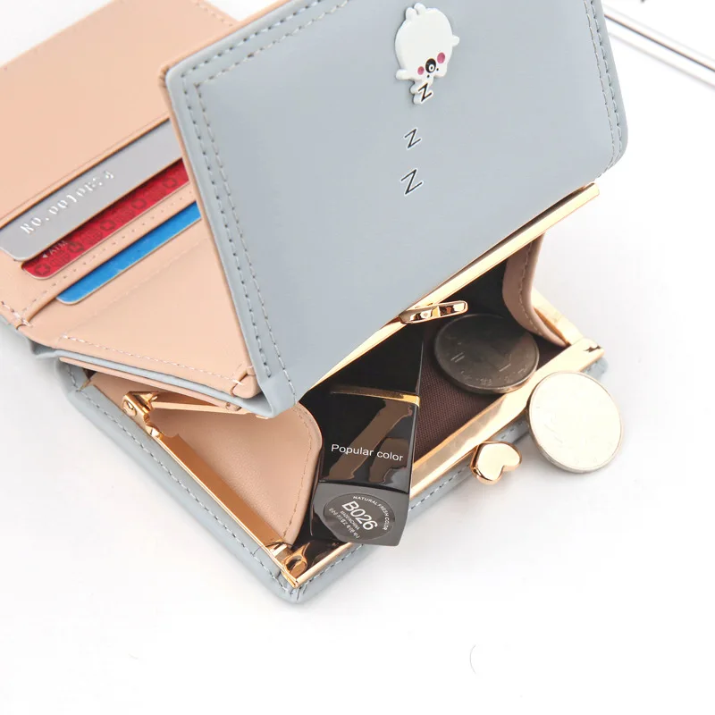 Женские кошельки Маленький модный кожаный кошелек Женская милая сумка для карт