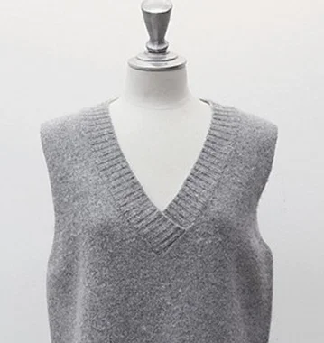 v neck RUGOD жилет Новинка весны Для женщин жилет довольно О-образный воротник, без рукавов кролика волосы вязаный жилет для женщин; Большие размеры 2XL 3XL 4XL Veste Femme одежда для женщин - Цвет: v neck