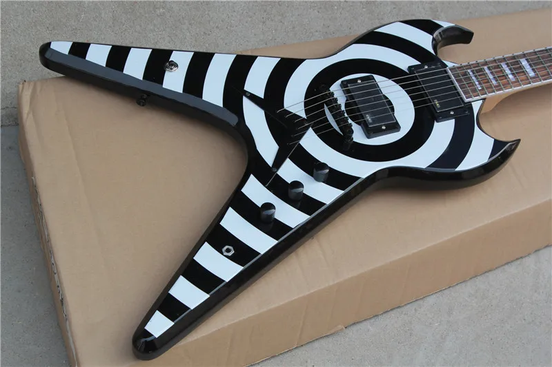 China guitar factory custom new Black and white circle Electric Guitar in stock Free shipping 531 | Спорт и развлечения