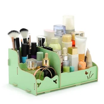 

Handmade DIY Assemble Wooden Storage Box Jewelry Makeup Organizer Cosmetic Organizer Container Case FP8