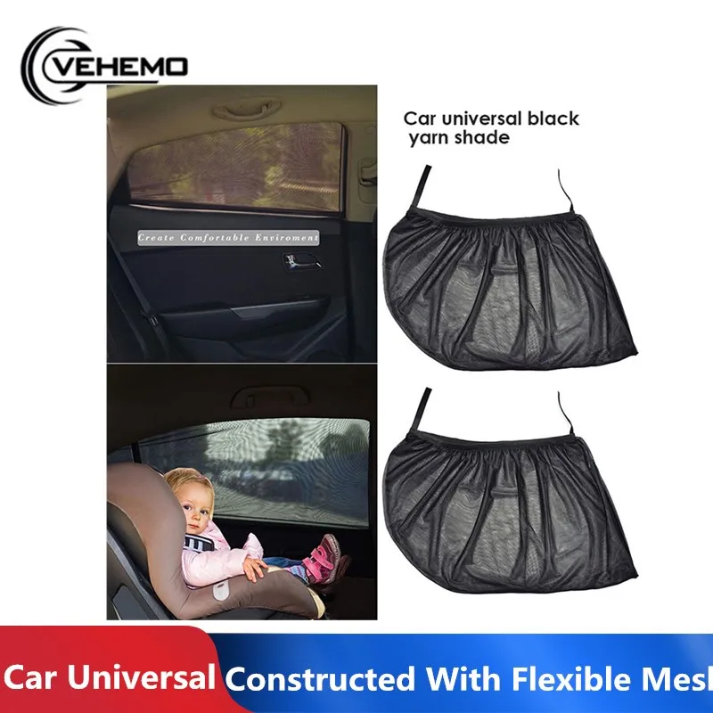 

2Pcs M/L/XL Size Car Window Cover Sunshade Curtain UV Protection Sun Shade Mesh Sunshade Window Shield Universal Car Accessories