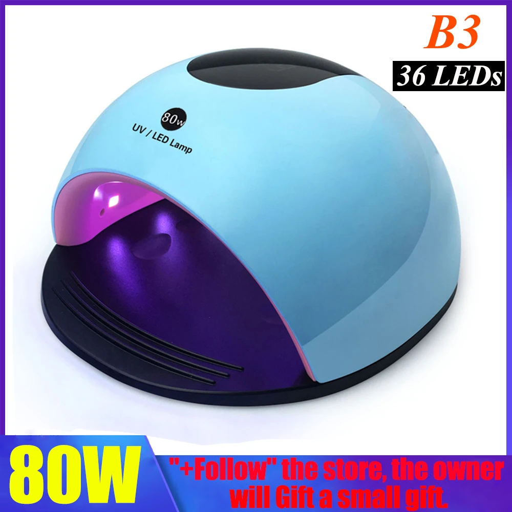  Professional 80W Led Lamp Nail Dryer All Gel Polish Varnish Manicure Machine Nail Art Tools Drying 