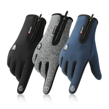 

Winter Waterproof Cycling Gloves Men Motorcycle Black Warm Full Finger Touch screen Glove MTB Bicycle Outdoor Skiing Riding