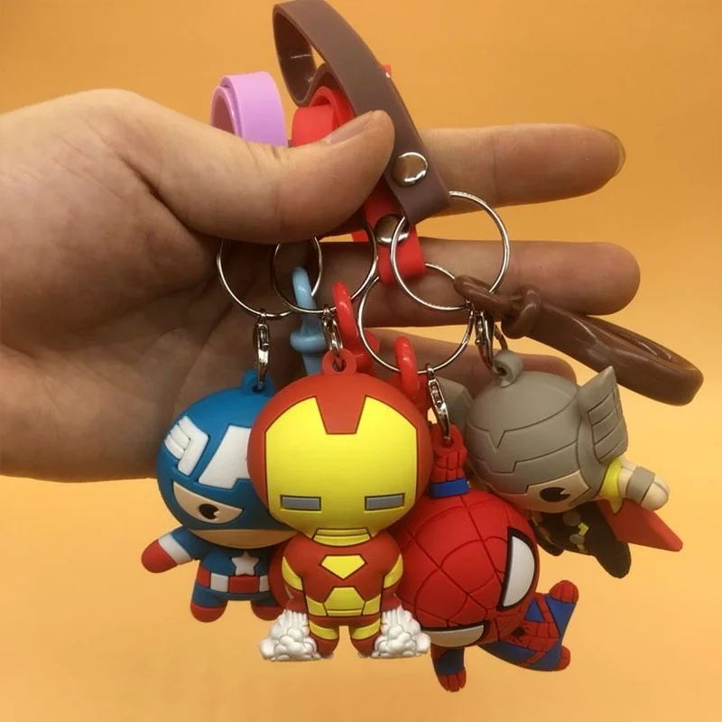Disney Marvel Spiderman Iron Man Captain America Doll Keychain Avengers Car Bag Pendant Gift for Friends Cartoon anime | Багаж и сумки