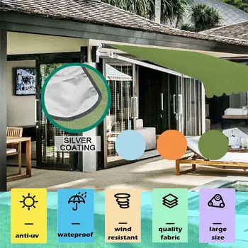 

Waterproof Top Cover Canopies Replacement Fabric Cover for Garden Patio Courtyard Outdoor Awning Sun Shade Shelter J99St