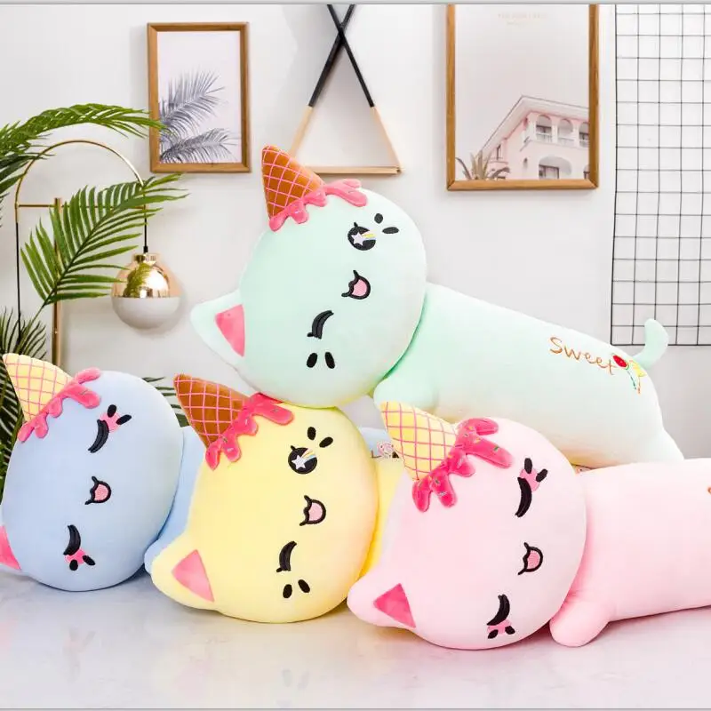 New Sexy Nice New Huggable Lovely Cartoon Cat Stuffed Animals Plush Toys Kawaii Super Soft  Long Pillow  Plushie Doll Girls Gift sexy super soft huggable stuffed animal dog bear pig cat sunflower pillow with blanket inside plush toy lovely kid gift