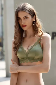 

Lace Bralette Sexy Bra Set Push Up Underwear Lace Thin-Strap Bra & Brief Sets Wire free Breathable Comfortable Lingerie