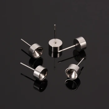 

20pcs/lot 7*15.5mm Silver Tone Stainless Steel Stud Ear Post Earring Back Stoppers Jewelry Findings & Components Nickel Free