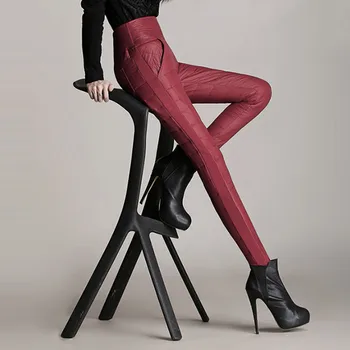 

S-6XL Plus Size Women Winter Down Pants Thicken Warm Trousers High Waist Pocket Jeggings Pencil Pants 2019 Hot
