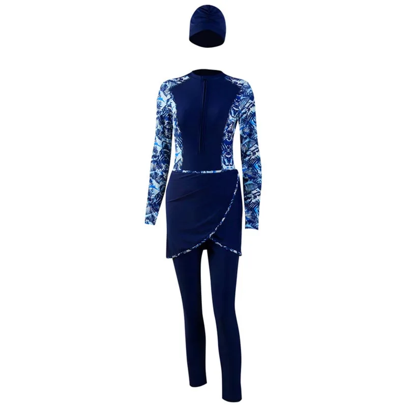 

Modest Muslim Swimwear Women Burkinis Full Cover Islamic Arab Long Sleeves Swimsuit Hijab Bathing Suit Surf Wear Sport Swimming