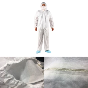 

White Labor Safely Security Protection Clothes Disposable Hoodies Coveralls Surgical Gown Women Men Isolation Clothes