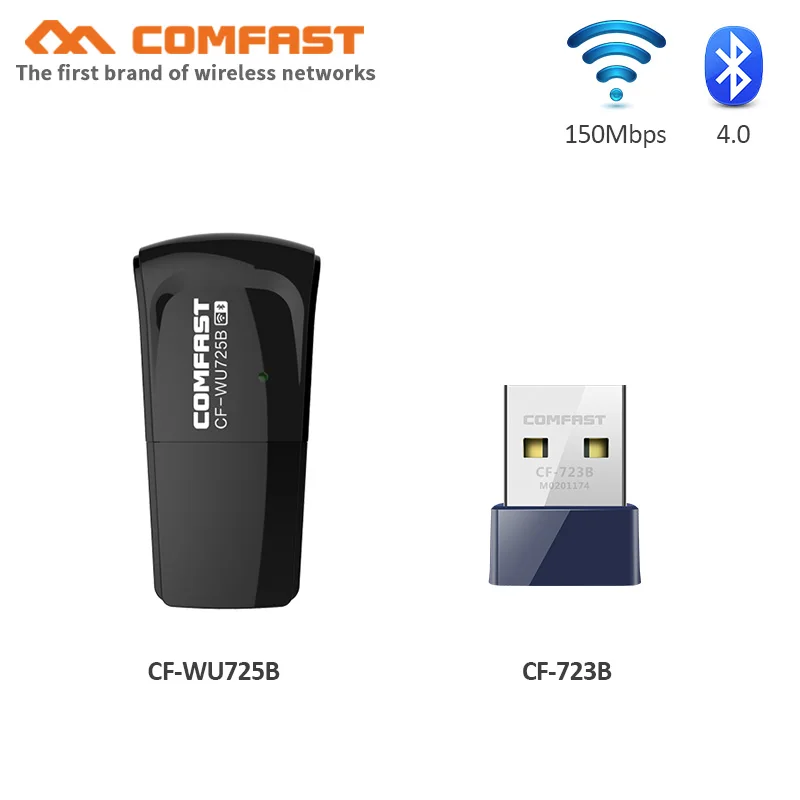 Comfast 802.11b/g/n мини USB беспроводной Wifi адаптер ПК сетевая LAN Карта 150 Мбит/с BT4.0 wifi ключ