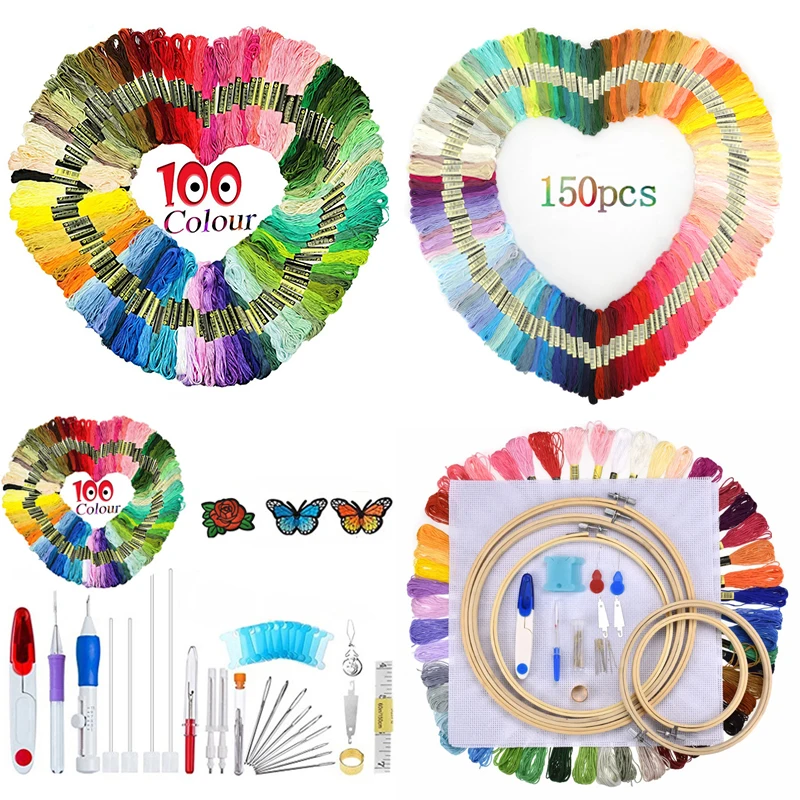 

Embroidery Threads Kits Cross Stitch Floss Rainbow Color Threads Floss Sewing Threads For Women DIY Sewing Tools Random Colors