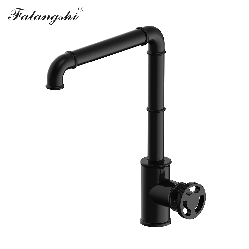 Kitchen Faucet Sink Mixer Industrial Retro Style Matte Black Water 360 Swivel Rotation Taps WB1230 | Обустройство дома