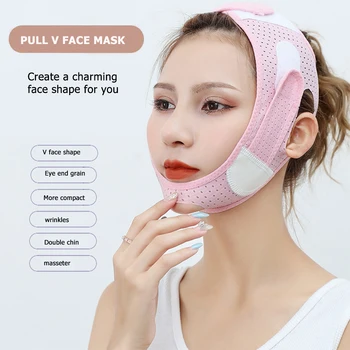 

V Face Lifting Mask Breathable Adjustable Cheek Lift Up Band Face Thin Mask Reduce Double Chin Bandage Anti Wrinkle Tension Belt