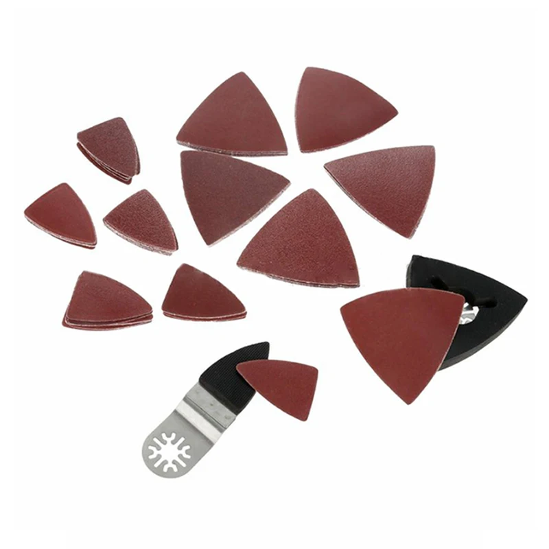

77pcs Sanding sheets Accessory Triangular Attachment Mix Oscillating Multi Tool Pad Grinding Polishing Cleaner