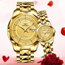 

OUPINKE Watches For Couples Gold Watch Original Design Switzerland Luxury Brand Automatic Mechanical Watch Men Women Wristwatch