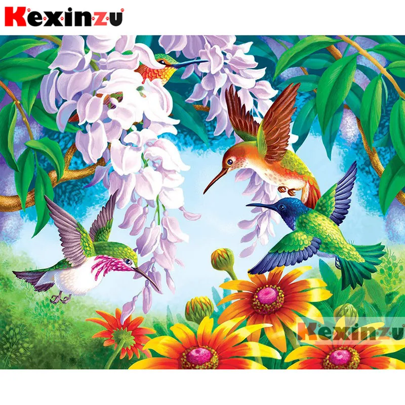 Kexinzu полный 5D DIY квадратная/круглая Алмазная картина &quotКолибри&quot 3D вышивка