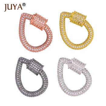 

Juya Fastener Screw Clasp Lock Hook Drop shape Spiral Clasps for Jewelry Making DIY Woman Necklace Bracelet Luxury Jewellery