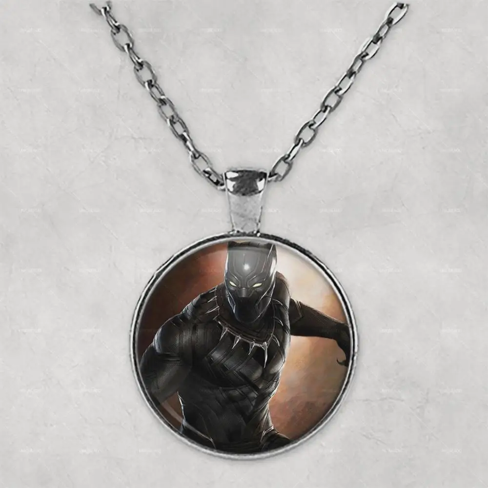 Black Panther Marvel Photo Necklace Pendant Mother's Day Birthday Gift Custom Jewellery cute travel bag for her gift | Украшения и