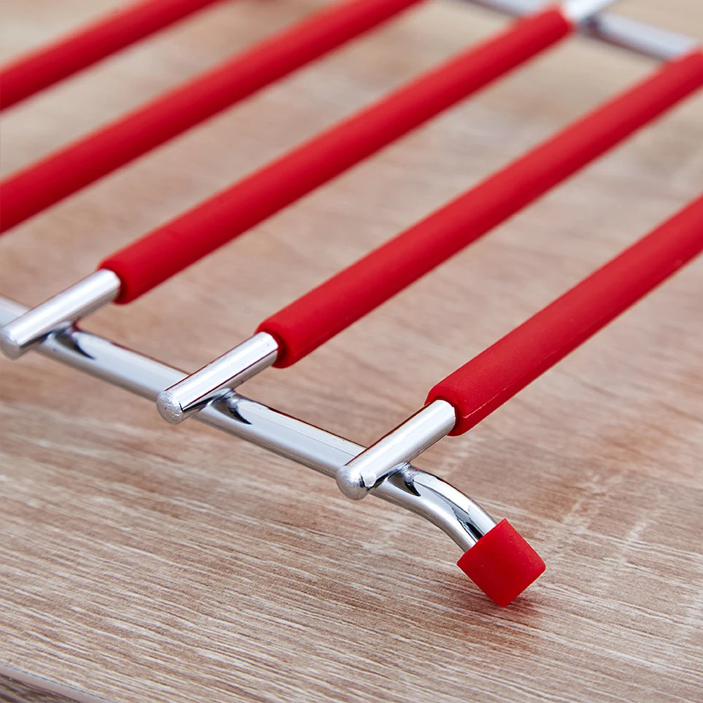 Potholder держатель из нержавеющей стали Trivet квадратный теплоизоляционный коврик для подкладок