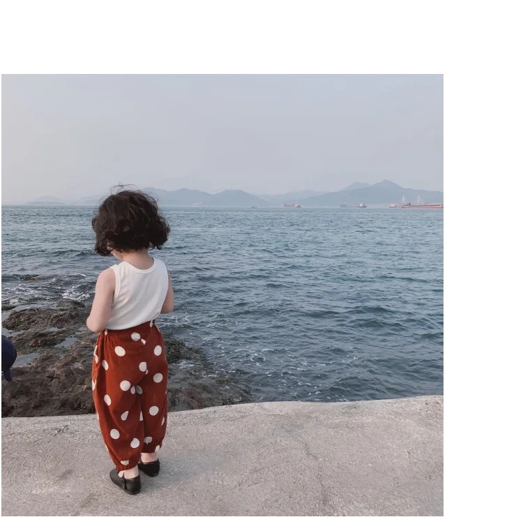 Children Anti Mosquito Pants Summer Thin Section Cotton Linen Girls New Style Babies' Trousers Infants Polka Dot Pants