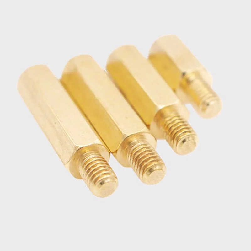 20pcs M2.5 copper hex single-pass screw stud motherboard machine box isolation column brass nut post 6mm thread length | Обустройство
