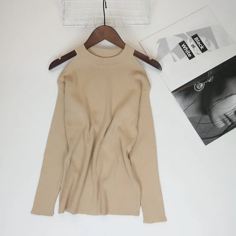 Women's sweater pullovers autumn winter 2019 slim off the shoulders women's tops sexy solid color winter sweaters women 2019
