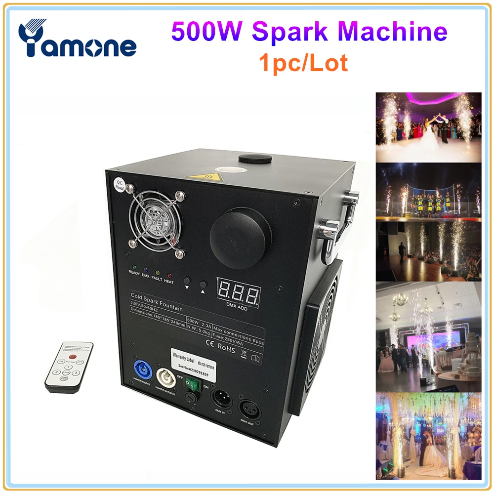 

1x New Stage Cold Spark Firework Machine 500w Cold Flame DMX And Remote Sparkular Fountain 1-5m Equipment For Wedding Event