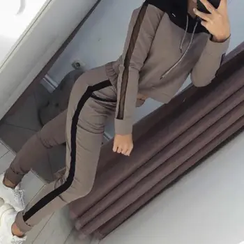 

Women Tracksuit Two Piece Set Streetwear Long Sleeve Sweatshirt And Pants Suit Casual Hoodies 2 Piece Outfits