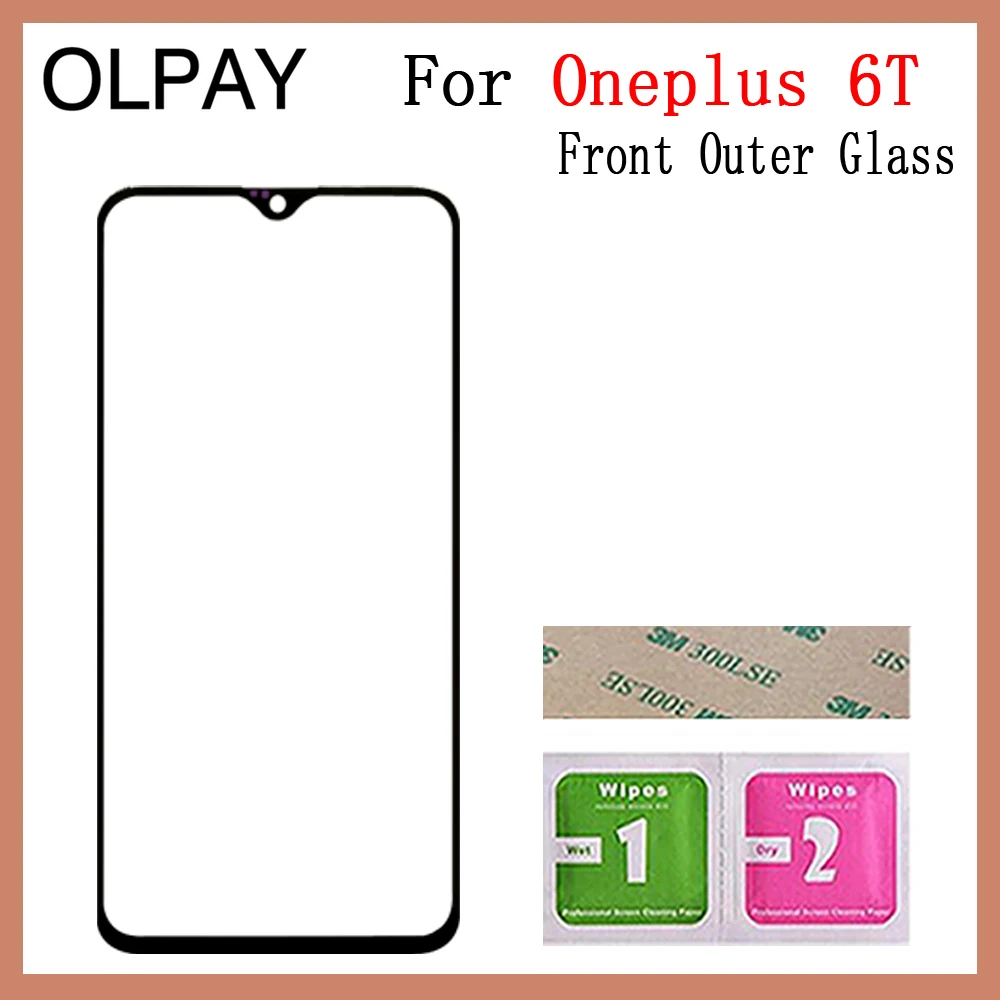 Мобильный сенсорный экран внешнее стекло для Oneplus 5 5T 6 6T 7 сенсорный экран сенсор Передняя панель дигитайзер стеклянная крышка Замена