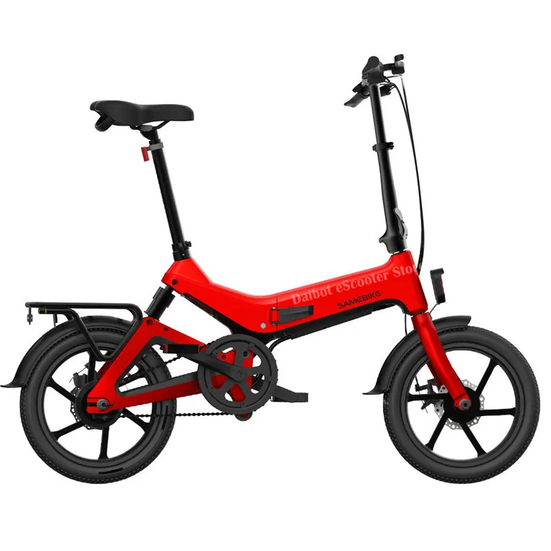 SAMEBIKE JG7186 умный электрический велосипед, 2 колеса, электрические велосипеды, складной электрический скутер для взрослых 36 В 7.5AH 25 км/ч - Цвет: Red