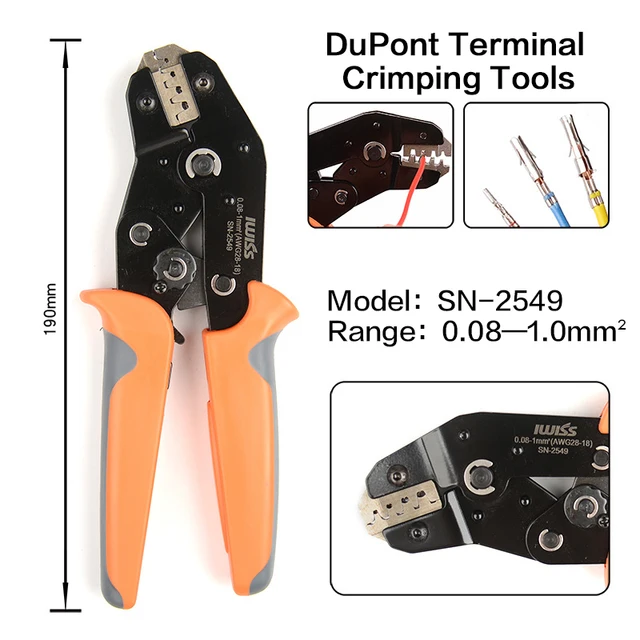 SN-2549=SN-28B+SN-01BM crimping plier for PH 2.0, 2.5 XH, JST, servo connector plug, D-SUB connector Multi-tools crimper plier SN-2549