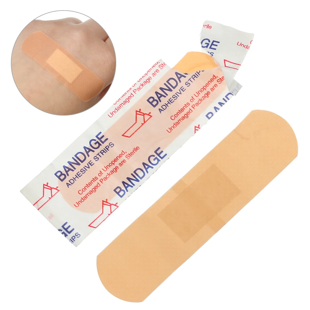 Tiras adhesivas para vendaje de yeso y Hemostasia, a prueba de agua, cojín transpirable adhesivo para vendaje de primeros auxilios, 20/40/60/100 Uds.
