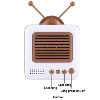 

Home High Fidelity Gift U Disk Portable Universal Bluetooth 5.0 Wireless Speaker Button Anti-fall Mini TF Card Retro TV Shape