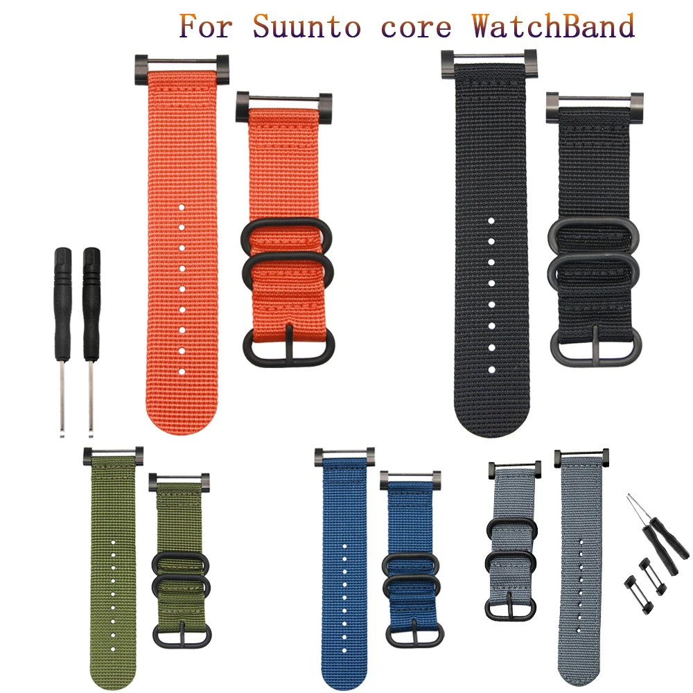 

hot sale fashion For Suunto Core Nylon Strap Band With Lugs Adapters Tools 24mm Watch bands nylon smart bracelet for men watches