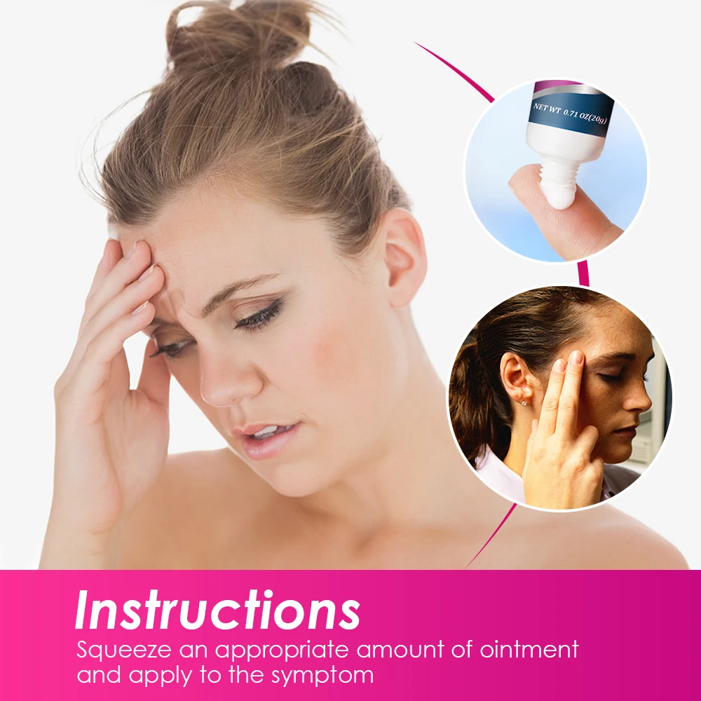 20g Sumifun Headache Relief Cream Treatment Nerve Pain Medical Plaster Migraine Dizziness Neuralgia Ointment Anti-stress Massage