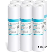 

1 Micron Water Filter Replacement 10"x 2.5" Polypropylene Sediment Filter Cartridge for Whole House, Compatible (6 Pack)