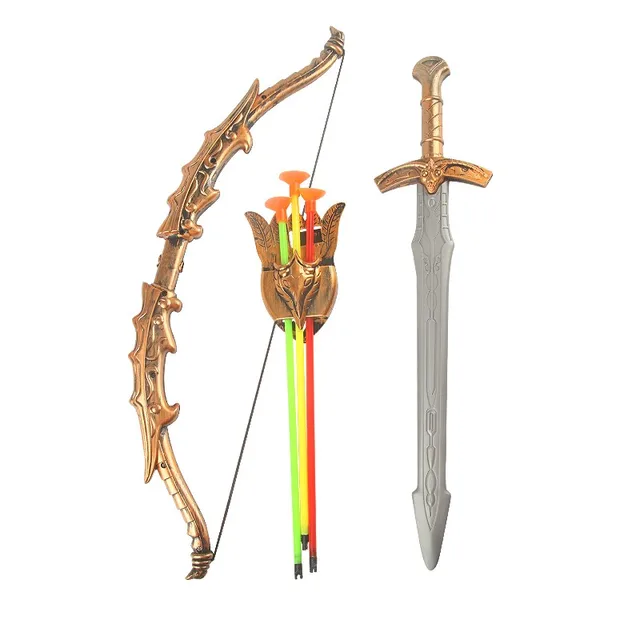 Brand New Children's Plastic Swords Bows Arrows And Armor Shields Warrior Outfits Simulation Cosplay Suit Toys 3