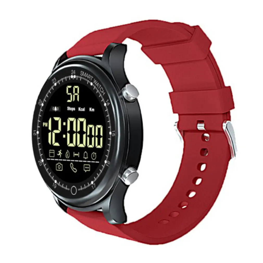 red silicone OLOEY EX28 IP68 водонепроницаемый смарт-часы Поддержка напоминатель отправить смс Спорт трекер Smartwatch для IOS Android - Цвет: red silicone